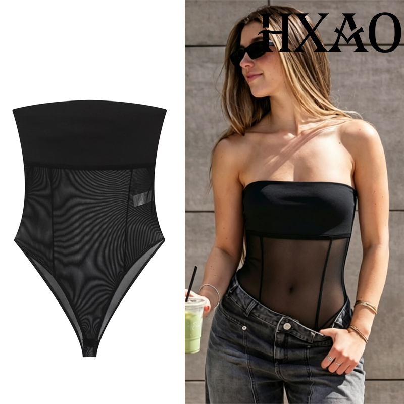 Strapless Bra Backless - HXAO Body de tul para mujer,